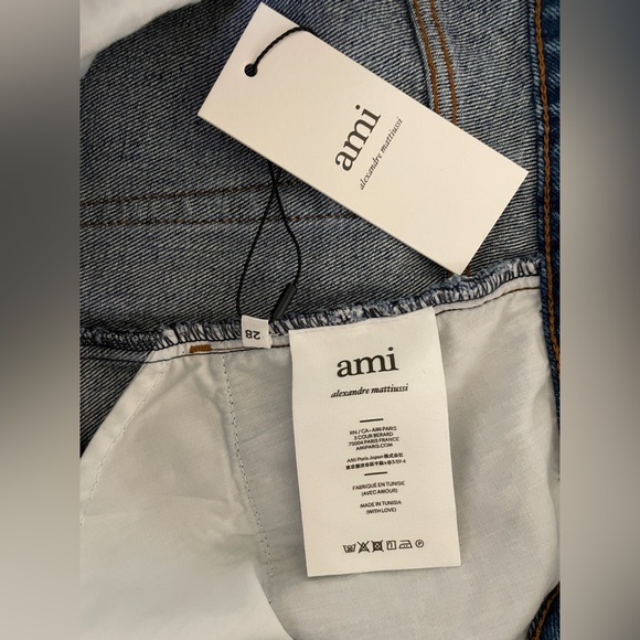 Ami Paris Denim Midi Skirt 28 - Picture 3 of 13